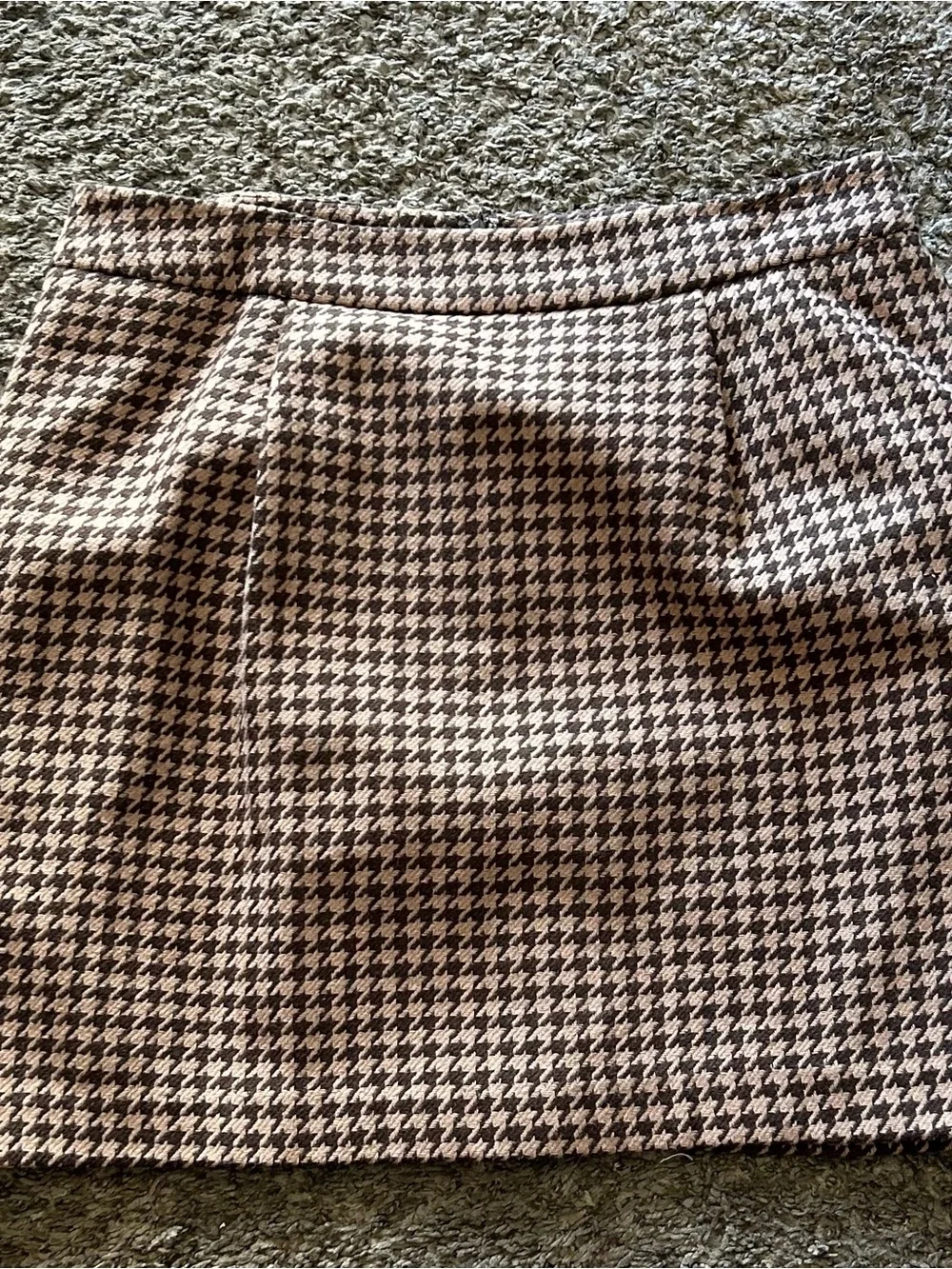 Chadwicks Houndstooth Pencil Skirt in Brown and Cream